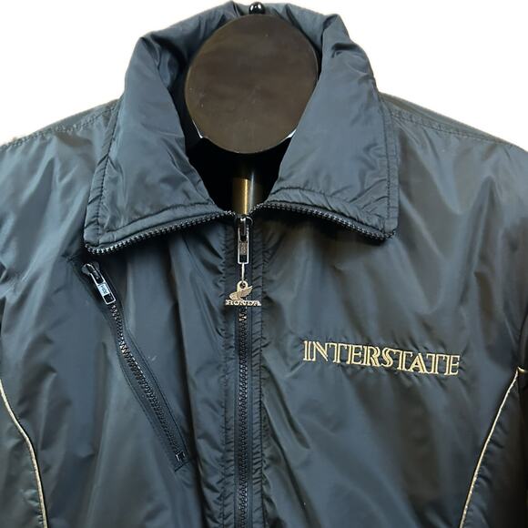 1980s Black Honda Interstate Zip Up Puffer Jacket Zip out Liner / Men’s Large * - Picture 2 of 5